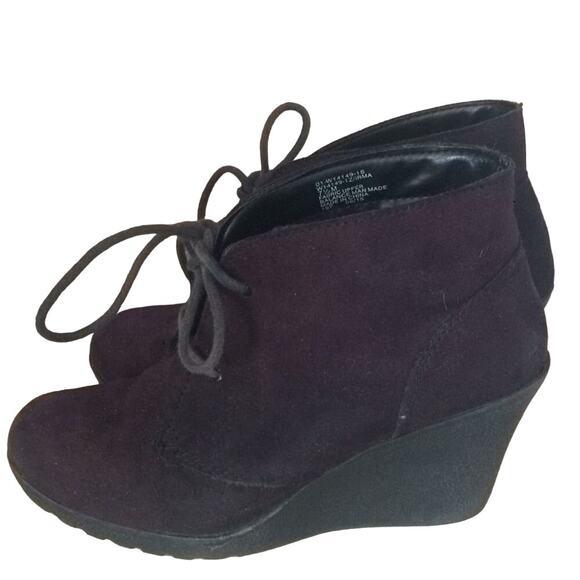 White Mountain Shoes - White Mountain Irma Heeled Lace Up Vegan Booties Black Size 7.5